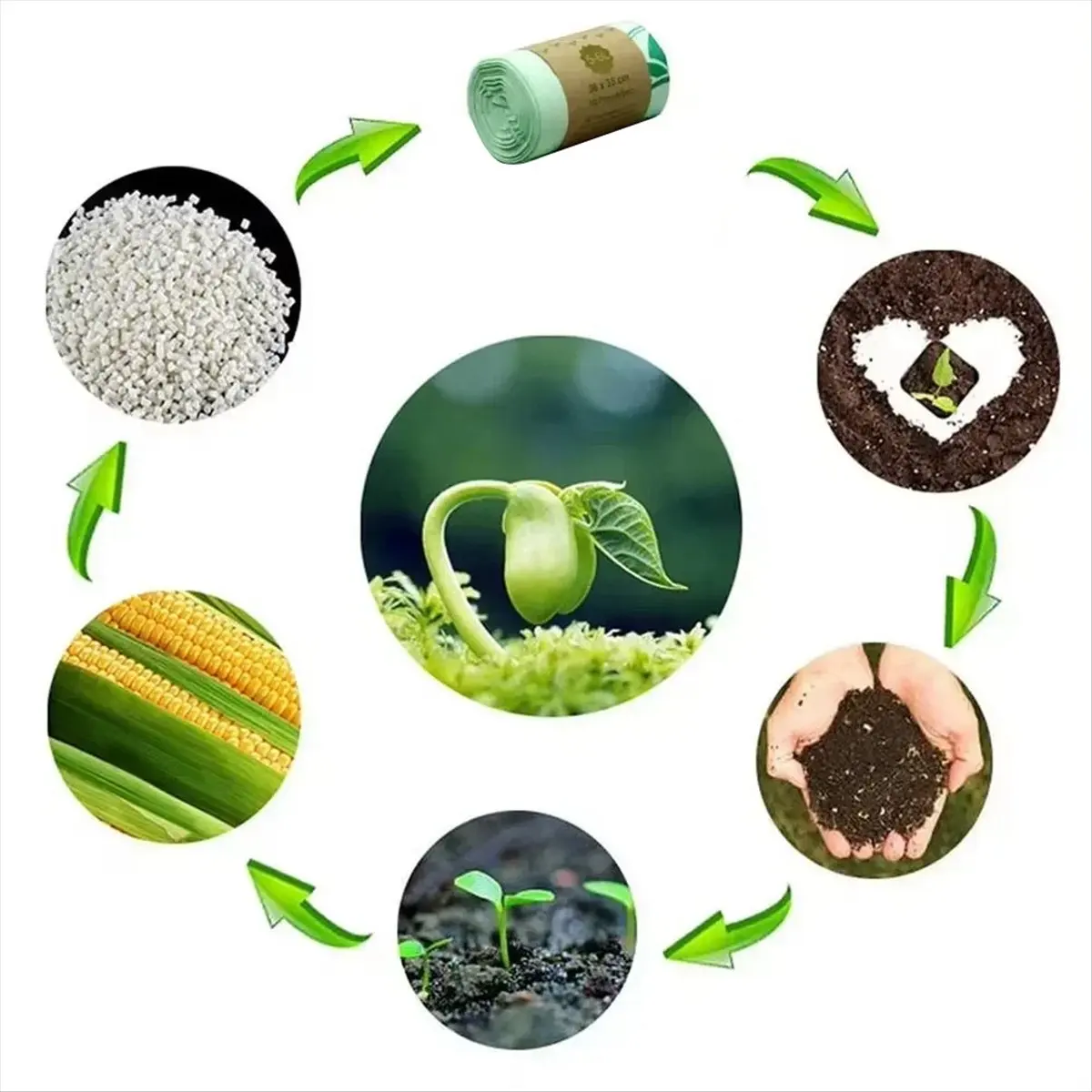 COFA 10L Compostable Trash Bags Biodegradable Kitchen Food Waste Bag, Corn Starch Garbage Bags ,Kitchen Scraps Bag