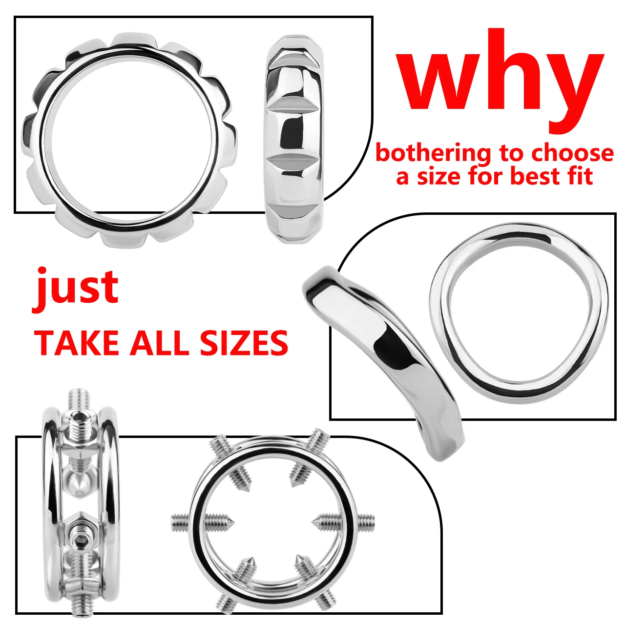 9 Styles Heavy Metal Scrotum Stretcher Weight Hanging Testicle Scrotal Ring Semen Lock Rings Delay Ejaculation Penis Exerciser