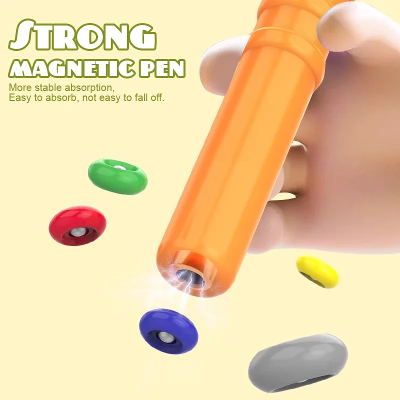 Magnetische puzzelspelbord Pen Bewegende kralen Montessori-kleuren Sorteren Nummer Matching Zintuiglijk spelen Educatief speelgoed voor kinderen