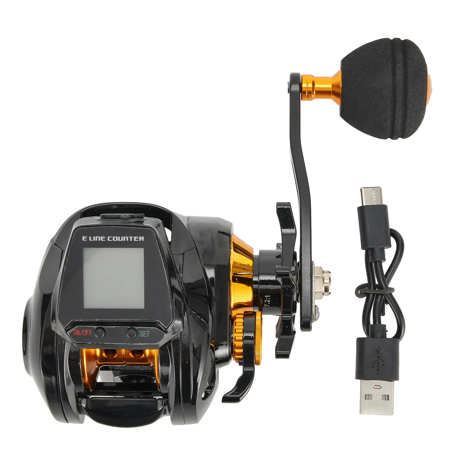 Lightweight 6 31 Fishing Baitcasting Reel with USB Rechargeable Battery and Large Display for Line Measurement