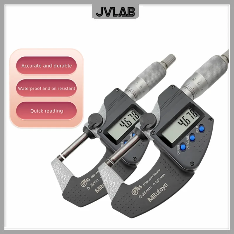 Digital Micrometer 293-240/241/242-30 Inch/Metric, Electronic Micrometer Waterproof 0-25mm Accuracy 0.001mm