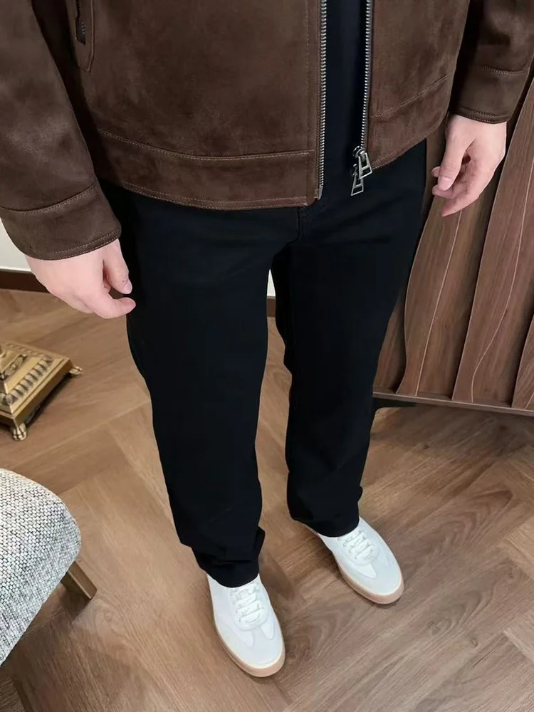 

Мужские джинсы Waed Bla прямого кроя: премиум-качество, эластичные, комфортные, легкие, свободного кроя, повседневные, модные, осень-зима