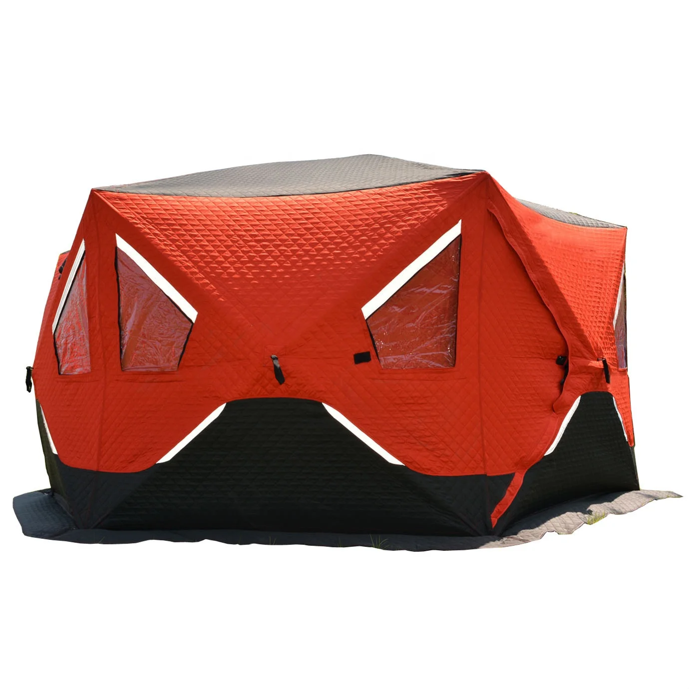 

Winter Hexagonal 6 Sides Insulated Quilted Pop up Ice Fishing Tent
