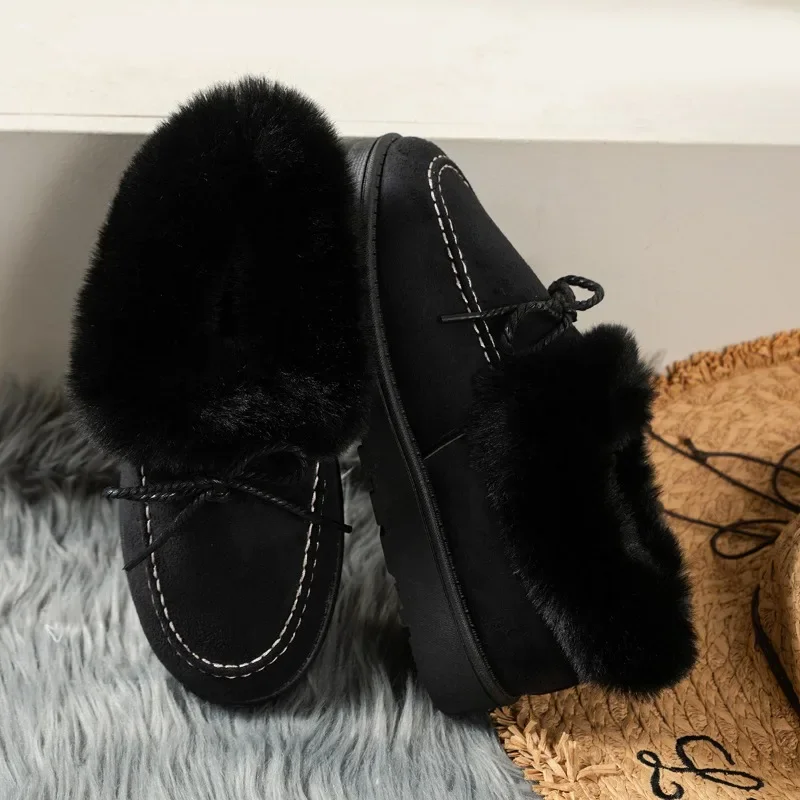 Plush Warm Snow Boots for Women 2024 Autumn and Winter New Fashion Casual Plush Flat Cotton Shoes