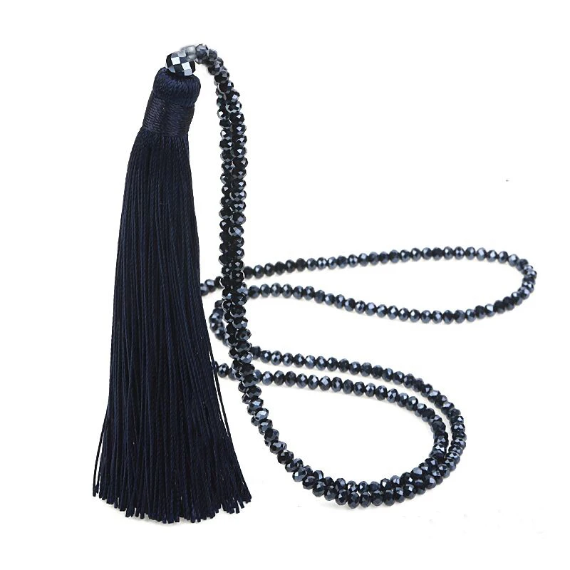 Fashion Bohemian Long Tassel Pendant Necklace For Women Fashion Brand Jewelry Fringe Crystal Beads Collier Femme Necklace Bijoux