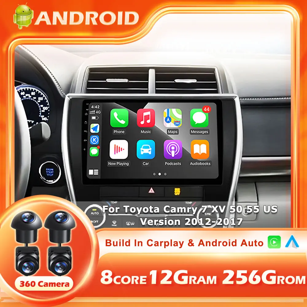 

Car Carplay Multimedia Radio For Toyota Camry 7 XV 50 55 US Version 2012-2017 Android Auto Video Player Stereo GPS DSP