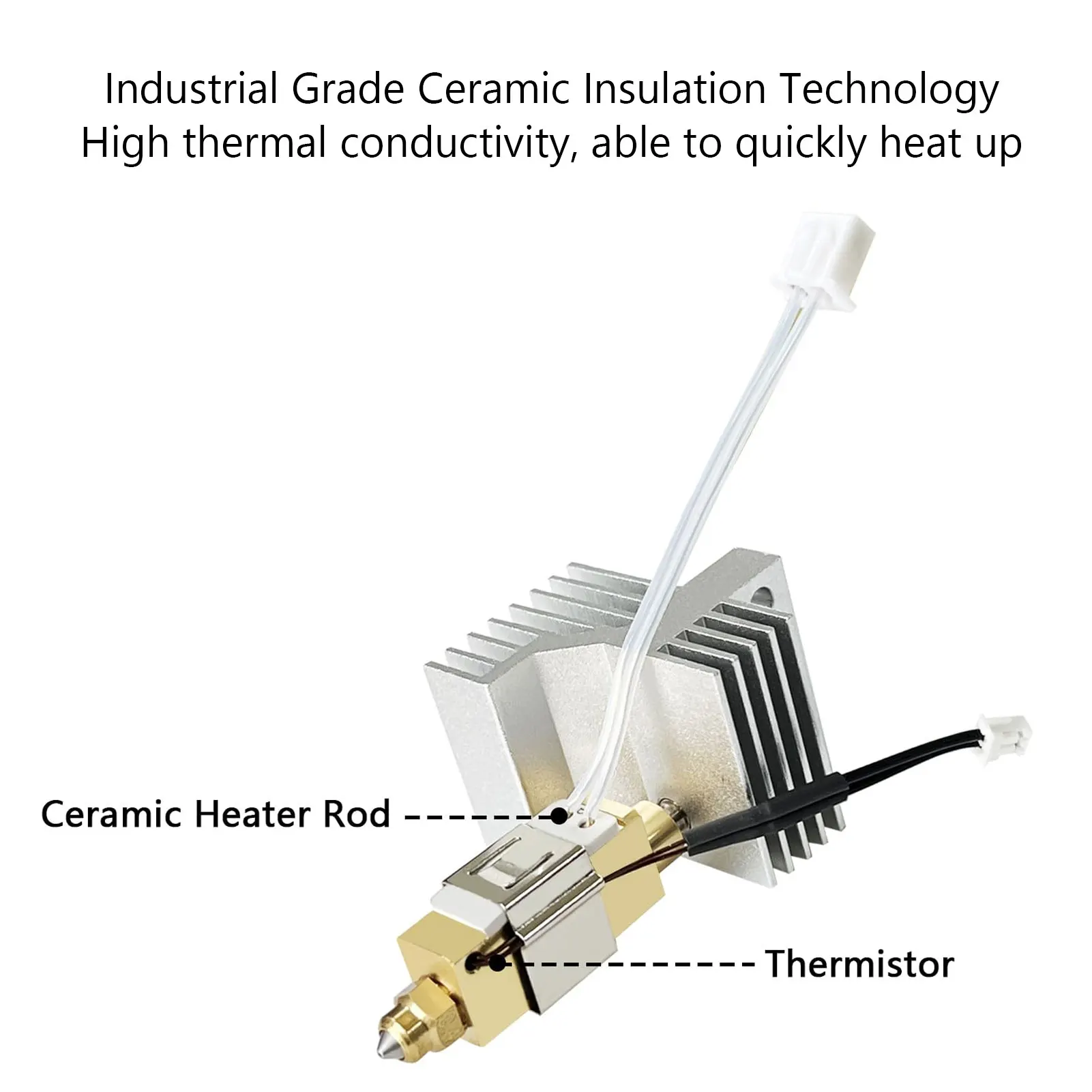 

Hotend Ceramic Heater 3D Printer Ceramic Heater Replacement for Elegoo Centauri Carbon 3D Printer 60W Hotend Ceramic Heating Rod