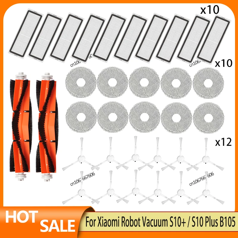 샤오미 로봇 진공 액세서리, S10 + / S10 플러스, 헤파 필터 걸레 헝겊 예비 부품