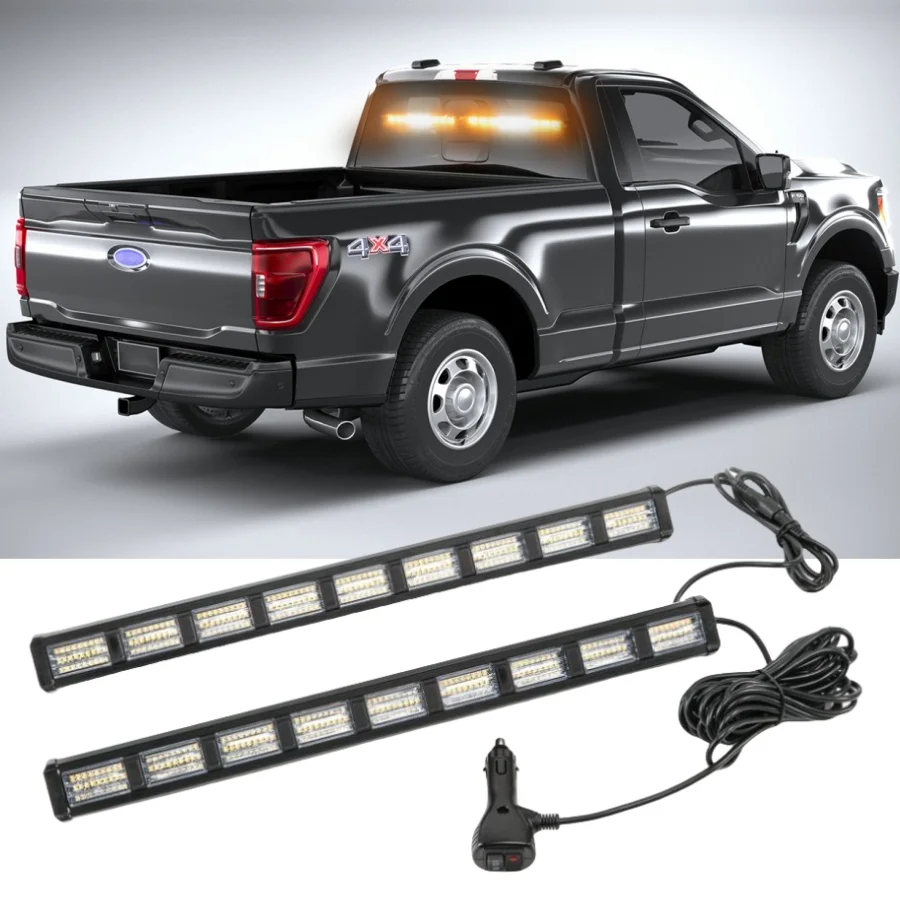 

2pcs Emergency Strobe Traffic Advisor Light Bar 162 LED Windshield Visor Safety Warning Hazard Flashing Lights For Truck 12V-24V