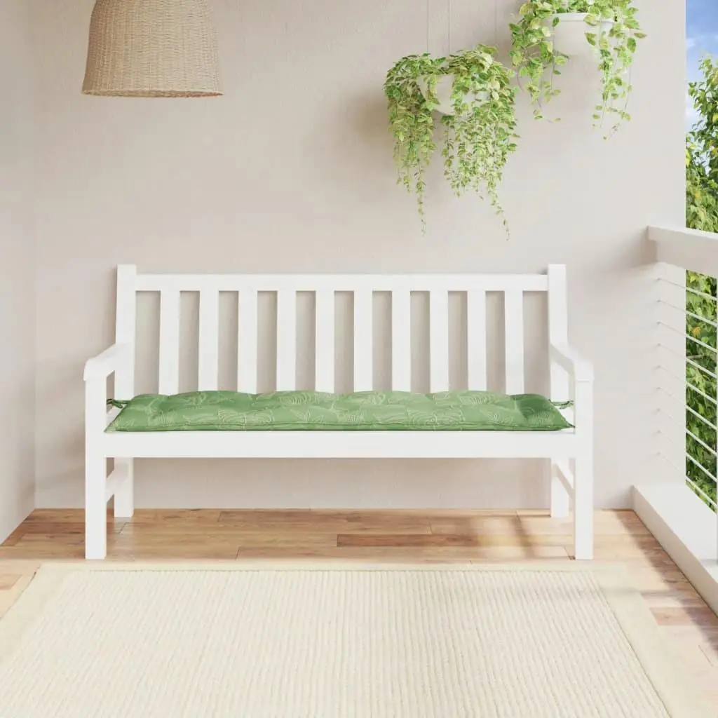 Leaf Pattern Garden Bench Cushion 59.1x19.7x2.8 cm, Durable Oxford Fabric, Outdoor Seating Comfort