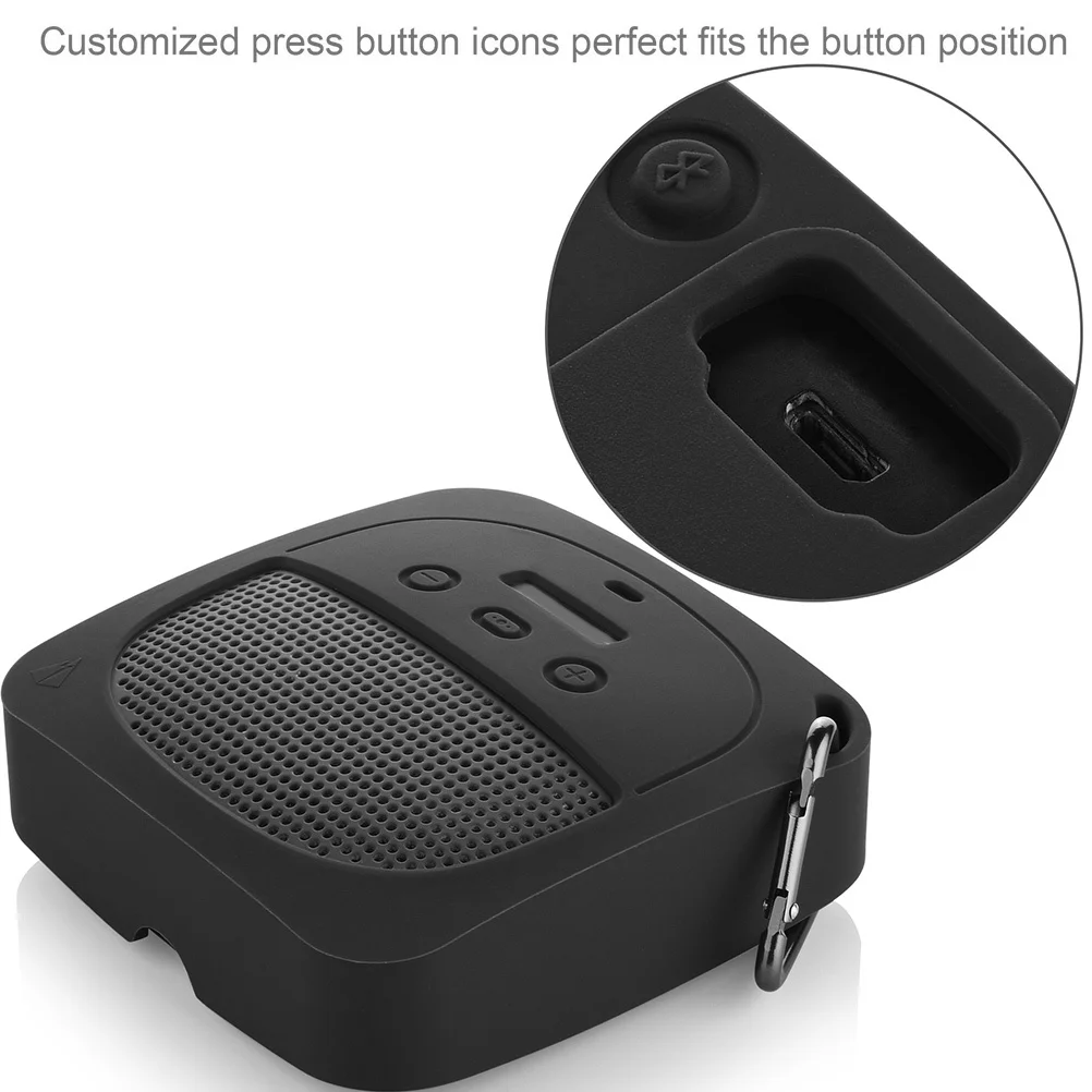 

1pc Silicone Speaker Protective Case Shockproof Waterproof Organizer Pouch For Digital Speakers Travel Gift Speaker Carrying
