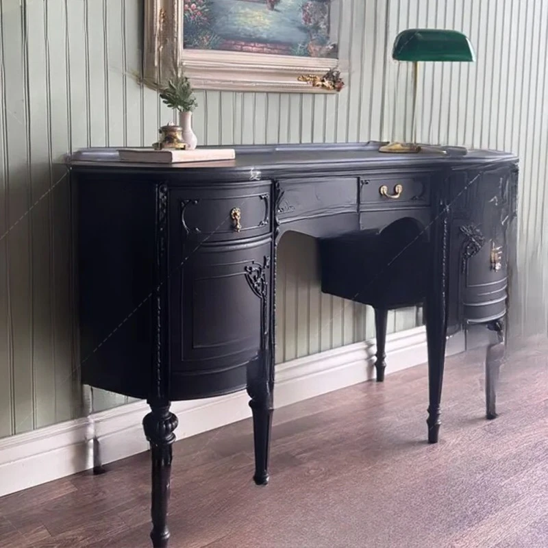 Francês retro esculpido armário de varanda de madeira maciça pequeno apartamento sala estar armário decorativo armário doméstico bétula