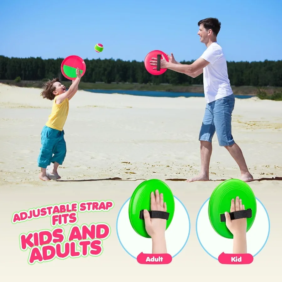 Conjunto de jogar e pegar bola brinquedos atualizados jogos ao ar livre para toda a família resistente à água ótimo para praia piscina quintal jogos clássico gif