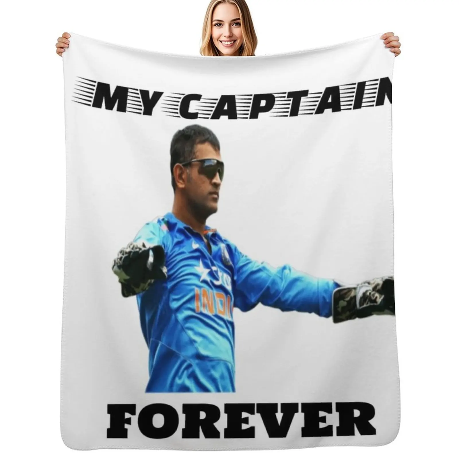 

MS DHONI FAN DESIGNS Throw Blanket Soft Comfort Blanket for Reading Watching TV