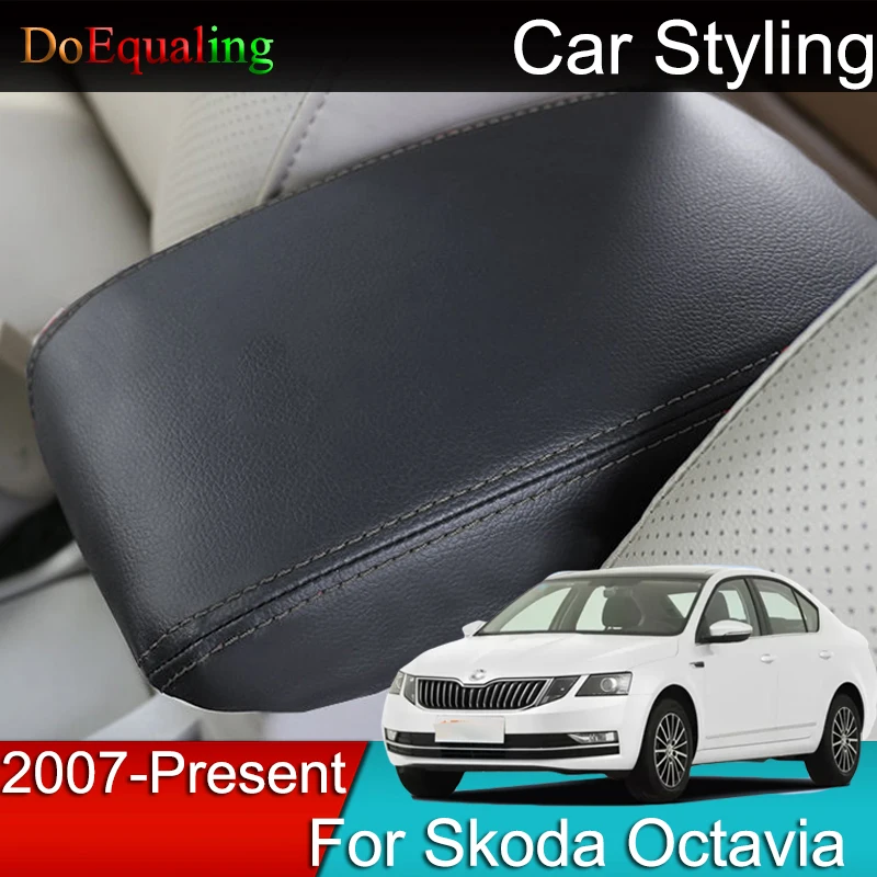 For Skoda Octavia A5 2 A7 3 A8 2022 2021 2020 Car Armrest Console Cover Cushion Support Box Top Matte Liner Mat Case Accessorie