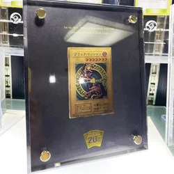 Yu-Gi-Oh Blue-Eyes White Dragon 20Th Anniversary Gold Silver elettrolitico Gold Card espositore acrilico che mostra il giocattolo del Set di Stand