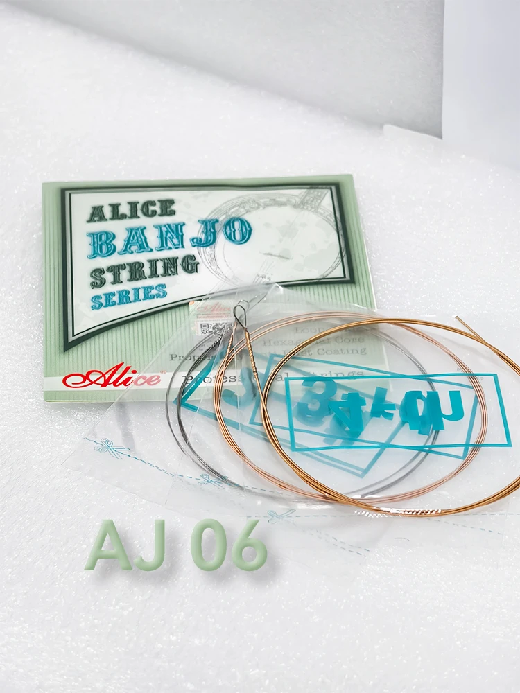 Alice Banjo Strings .009 - .020 / .009 - .030 Loop-Ends Hexagonal Steel Core Anti-Rust Coating Fits 4 or 5 String Banjos