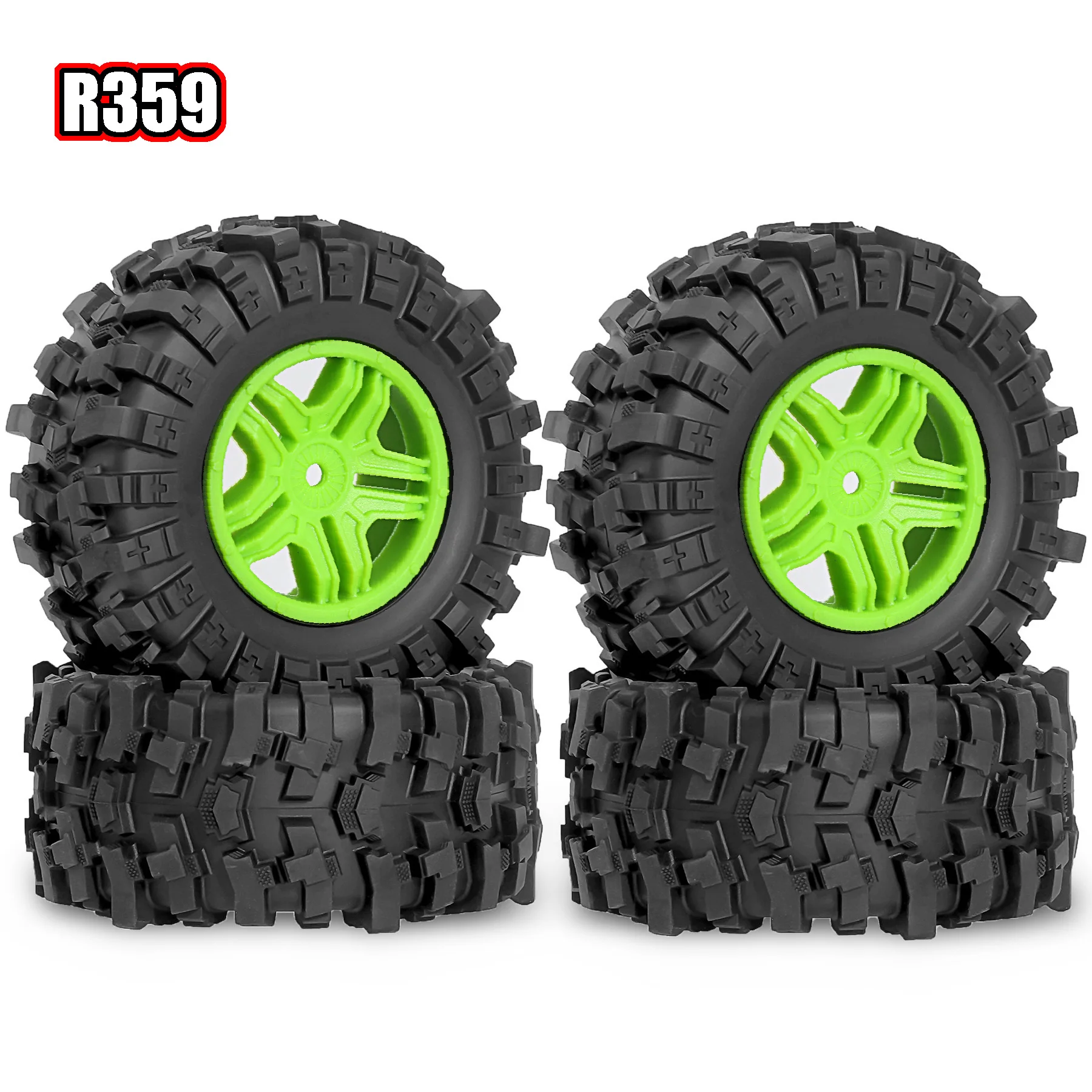 1/10 RC Wheels and Tires 12mm Hex Hub Rubber Off-Road Buggy Tires for Traxxas TRX4 Slash Arrma Losi Tenacity Vkar 10sc Hpi