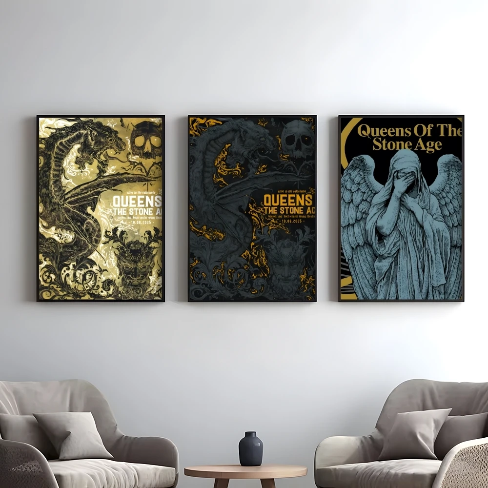 Band Q-Queens Of The Stone Age Poster Elegant And Affordable Wall Art Stickers For Dormitory Living Room And Bedroom Spaces