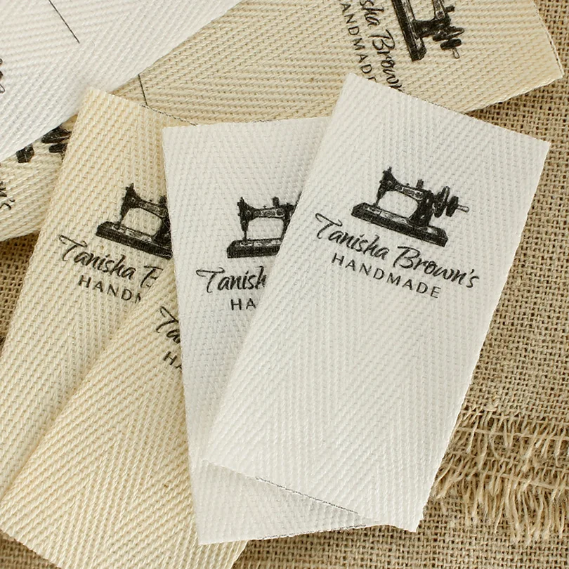 

Custom Folding Labels,Twill Labels,Name Brand Labels, Sewing Machine Accessories,Brand Tags for Clothing,30x60mm(Xw5613)