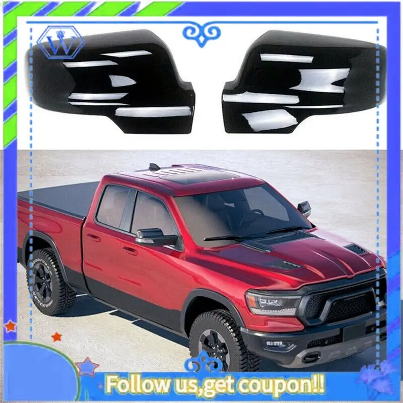 

M46K-1Pair Car Rearview Mirror Cover Trim 6RP44KARAA 6RP45KARAA For Dodge Ram 1500 DT PXJ 2019-2022 Side Wing Mirror Caps