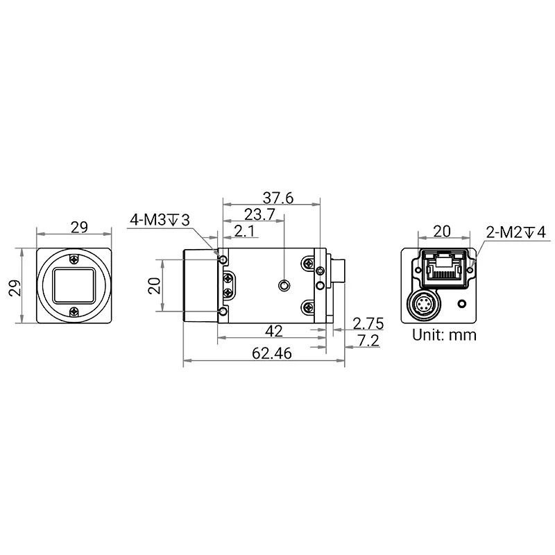 HIKROBOT Machine Vision Câmera Industrial, Câmera De Digitalização De Área, IP40 CMOS, MV-CU120-10GMGC, 12MP, 1/4"