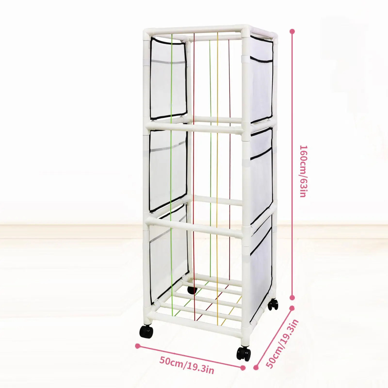 Stuffed Animal Storage Rack with Wheels Smooth Moving Standing Plush Toy Organizer for Playroom Kids Room Bedroom Nursery Decor