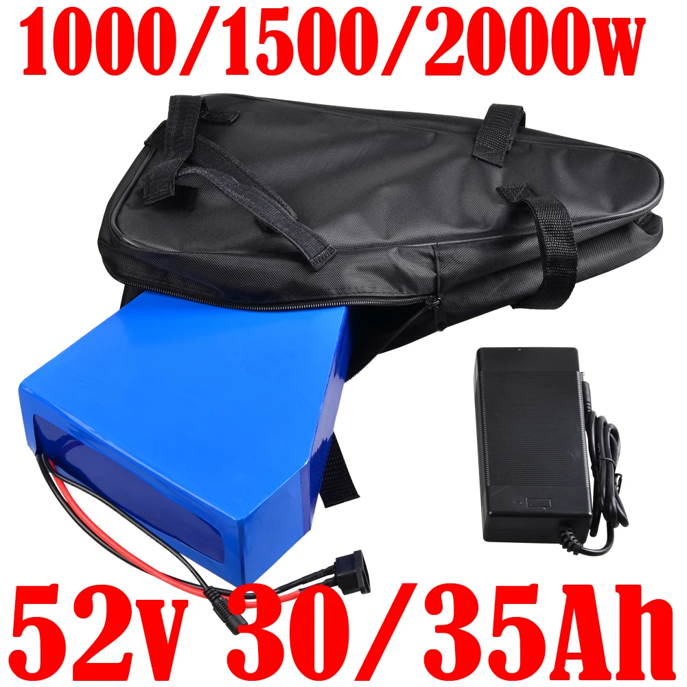 

18650 cell 52V Triangle Battery 52V 35AH 30AH 25AH 20AH Electric Bike Lithium Batteries 48V 52V 1000W 1500W 2000W E-Bike Motor