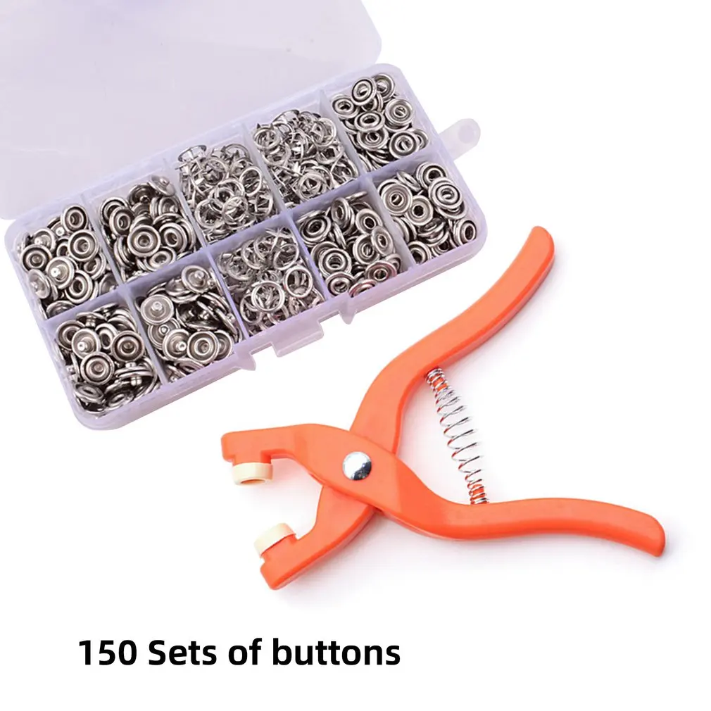 Metal Snaps Buttons Pliers Set Snap Fasteners Kit Tool Metal Sewing Buttons Press Studs Snap for Installing Clothes Bags