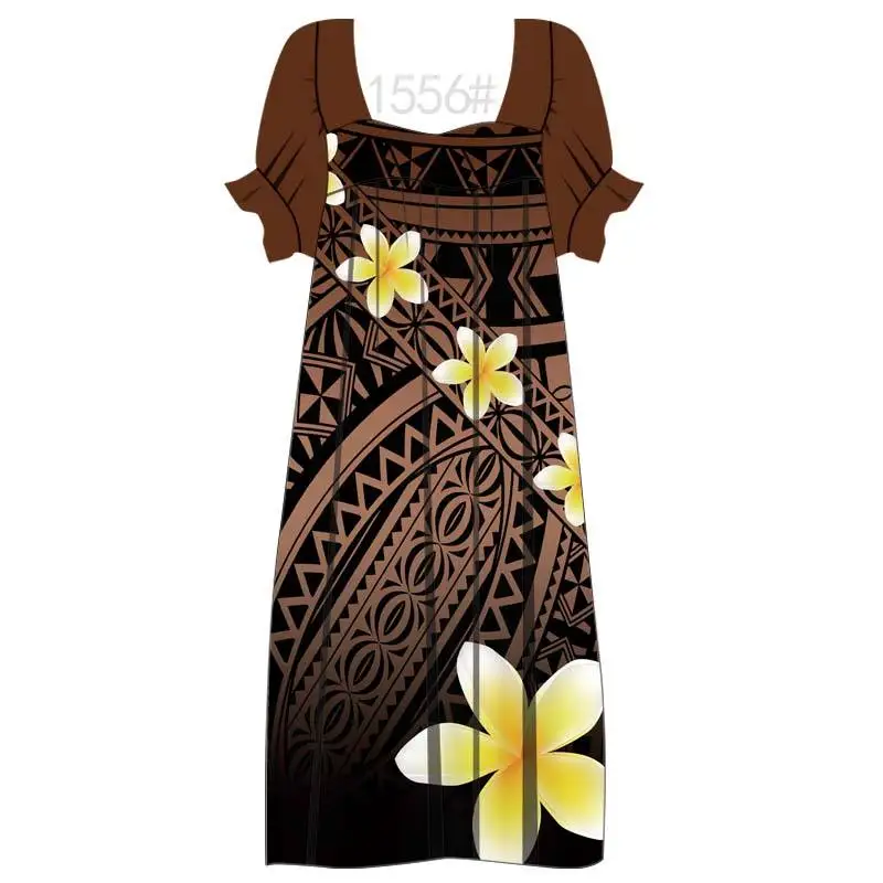 Henry Textile Frangipani Tribal Pattern Printed Polyester Fabric for Sarongs,mumu Dresses