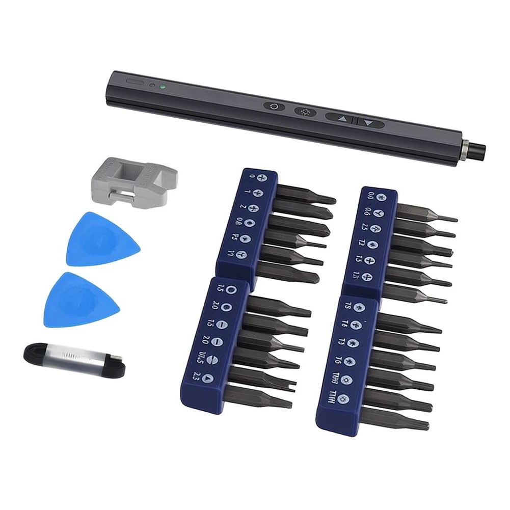 Electric Screwdriver Kit 24 Bits USB Rechargeable LED Light Adjustable For Torque For Mobile Phone Repair Power Tools Set