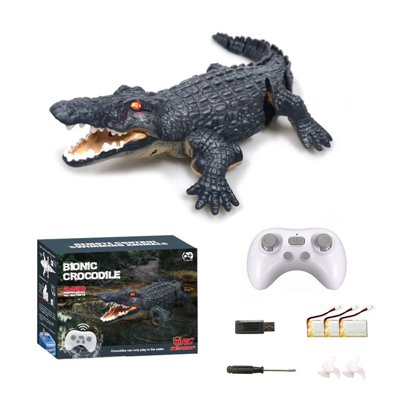 Fine Remote Control Boat Alligator Head Boat Crocodile Robot Toys Swim Freely Specifically for Age 5-12 Under Water Boat P31B