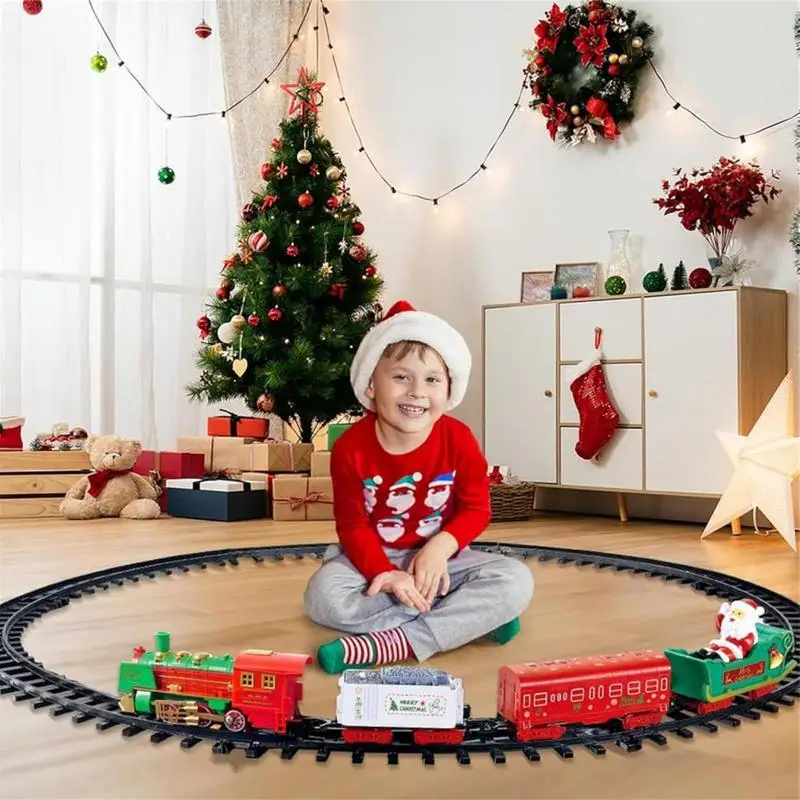 Christmas Train Set Train Toys With Light & Sound Hangable Christmas Train Sets For Around The Tree Toy Train Sets For Kids Boys