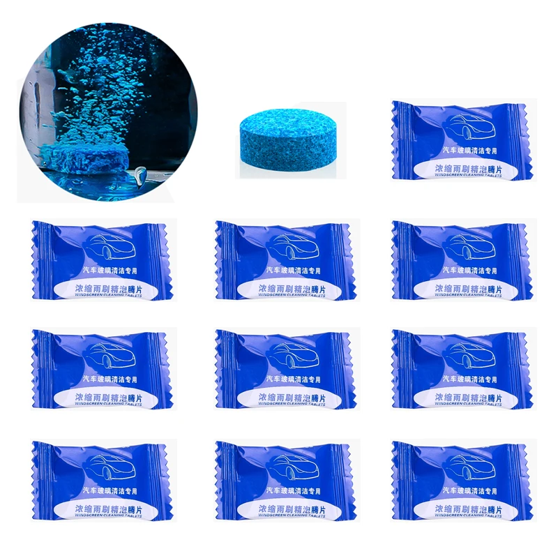 10 Pieces Car Windscreen Cleaner Effervescent Tablet Wiper Glass Solid Cleaning Concentrated Tablet Detergent Solid Cleaner