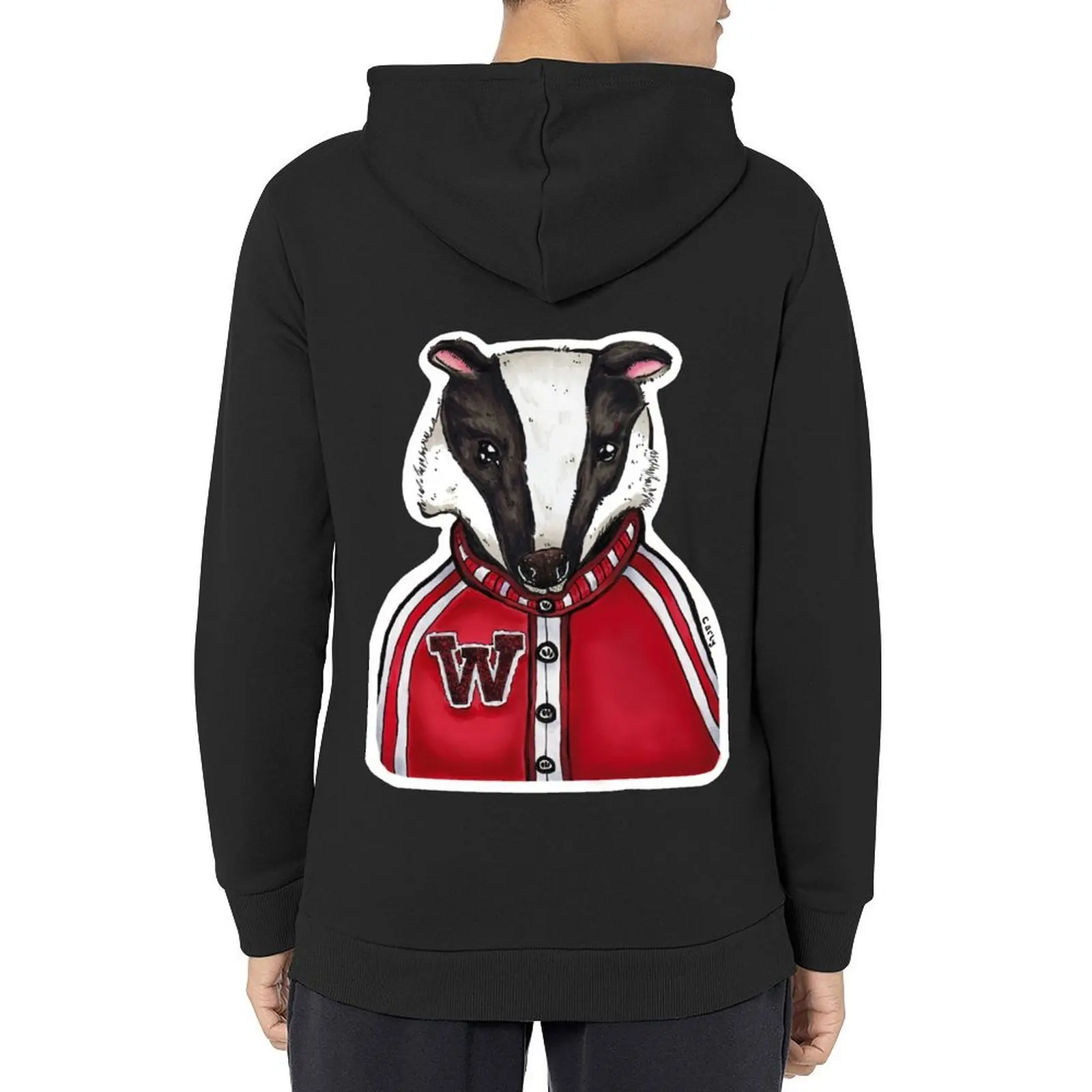 

Retro Badger Hoodie japanese style aesthetic clothing men wear mens clothing new in hoodies & sweatshirts