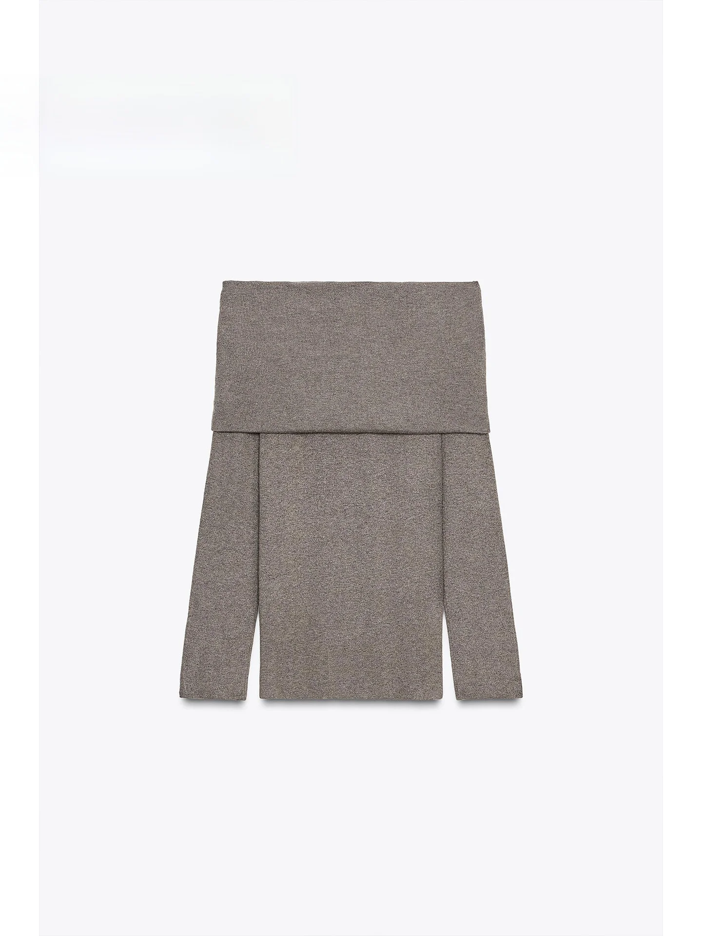 Winter 2025, süßes, schmal geschnittenes One-Shoulder-Strick-Röhrenoberteil für Damen, Faion Casual Sle Long Sve, Mädchenoberteil mit gefaltetem Saum