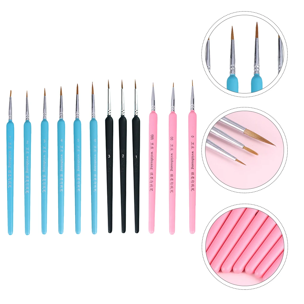 

9 Pcs Paint Brush Pencil Art Painting Detail Major Hook Line Miniature Tools School