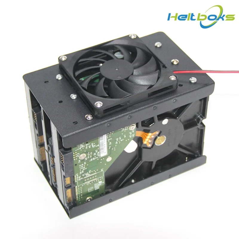 Chassis mit integrierter Metall-Festplattenhalterung, 3F-Chassis, 3 x 3,5 Zoll überlagerte Erweiterung, integrierte Lüfterkühlung für PC-Gehäuse
