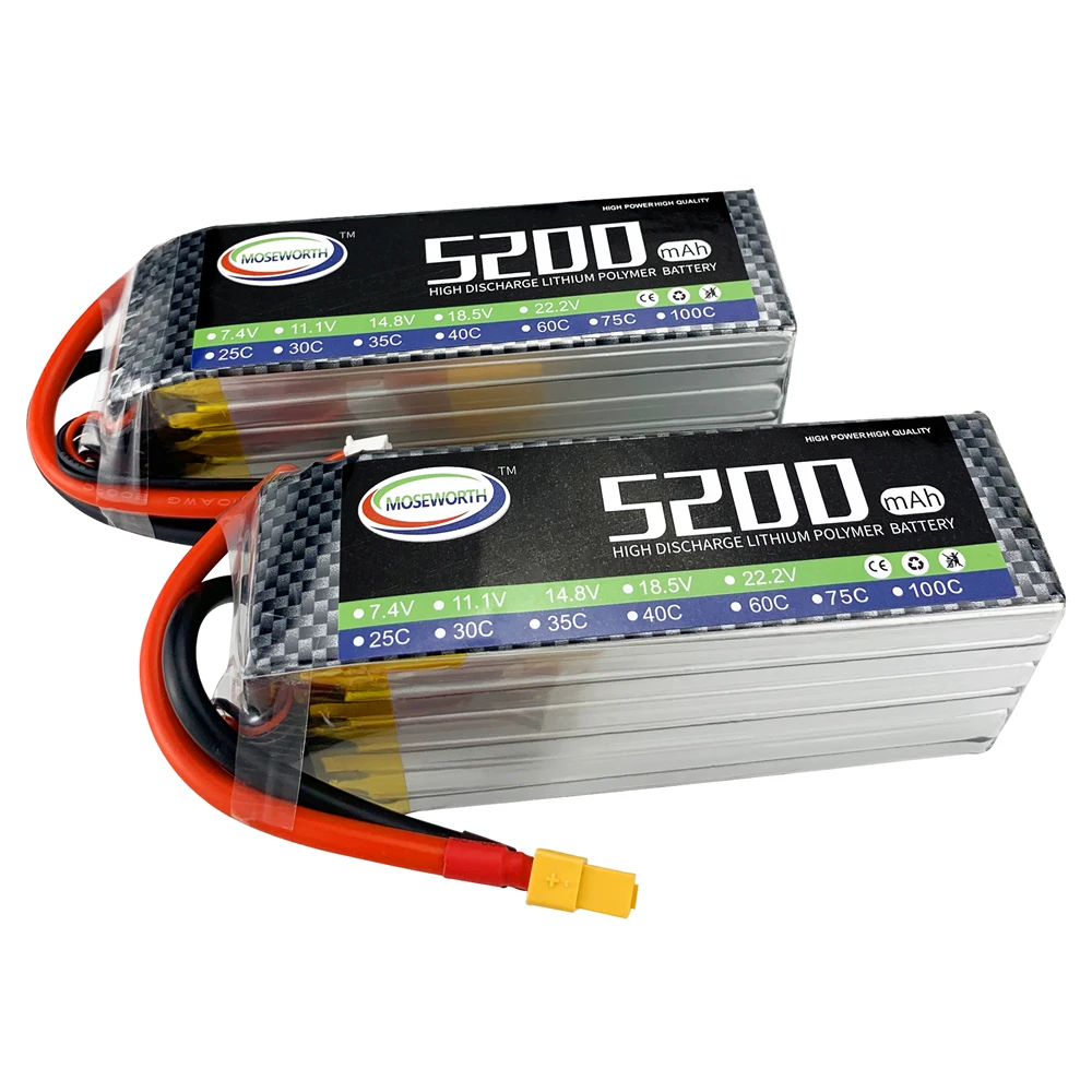 

New RC LiPo Battery 6S 22.2V 2200 3300 4000 5200mAh 60C Lithium Batteries For Helicopter Aircraft Quadcopter Drone