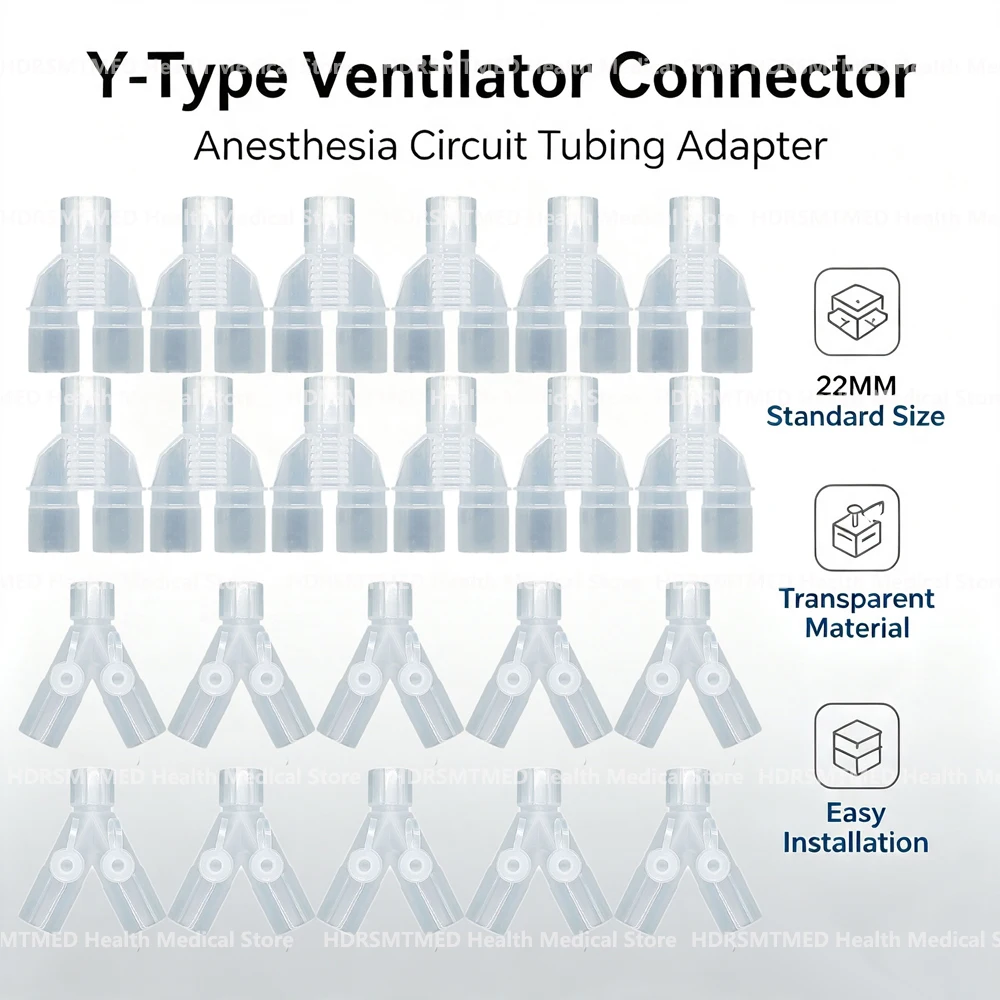 1-10PCS Breathing Circuit Corrugated Tube Y Shape Connector Straight Connection Adapter Respiratory Anesthesia Tube Connector