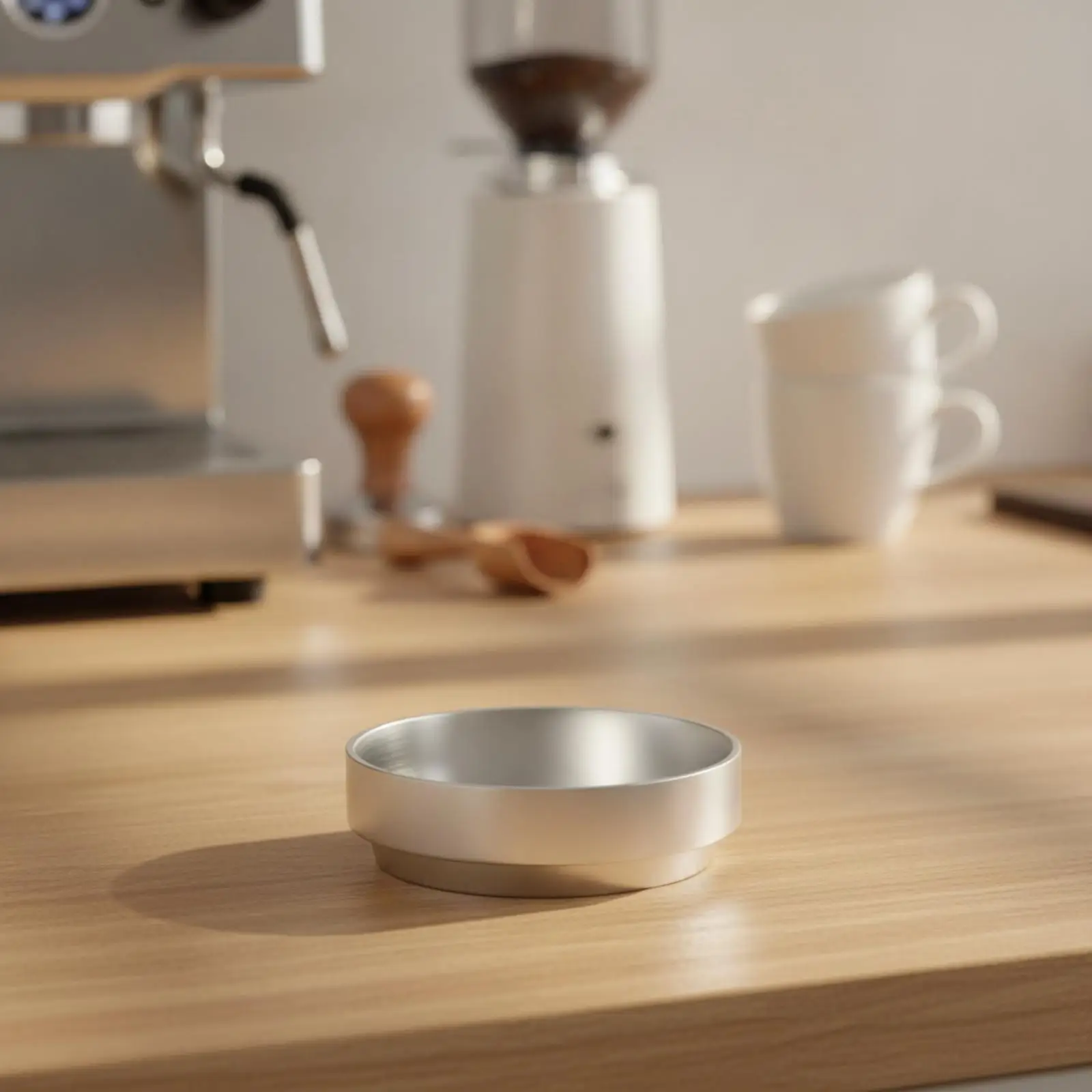 Attractive Dosing Collar Aluminum Attractive Dosing Funnel Espresso Funnel Secure Spillspill-Preventing for Baristas, Home Cafe