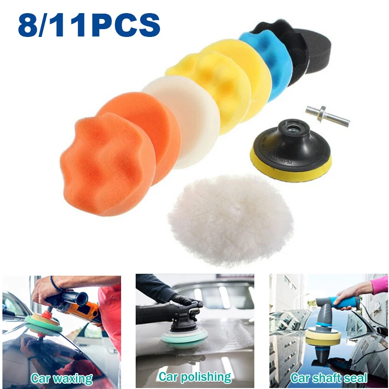 3 Inch Self Adhesive Car Polishing Pads Foam Wool Buffing Pad Kit for DA Polisher Auto Detailing Surface Polishing Accessory