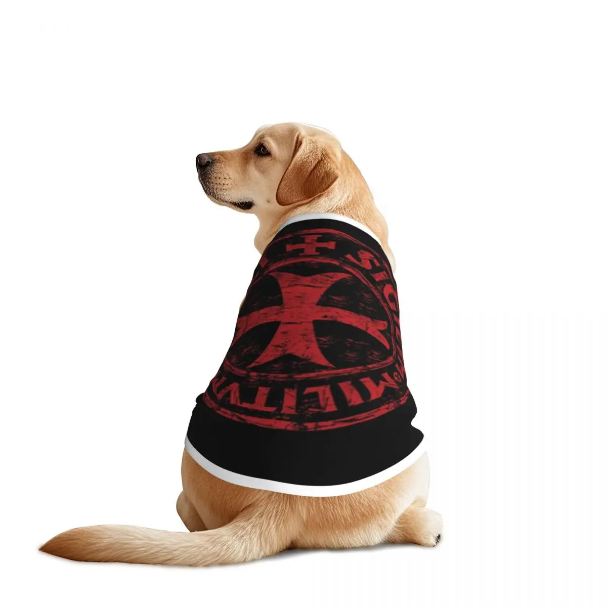 Ropa personalizada para perros con sello templario y caballero, chalecos finos transpirables para mascotas Deus Vult, chaqueta grande para perros, accesorios para mascotas