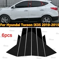 Embellecedores de puerta de poste de pilar negro brillante, pegatinas de cubierta de ventana, accesorios aptos para Hyundai IX35 Tucson 2010 2011 2012 2013 2014 2015