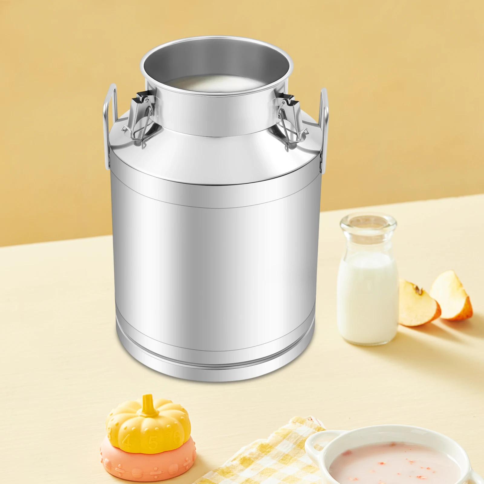 

50L Stainless Steel Milk Can Container for Storing Oil Ghee Milk Wine Wet Food and Rice Grain Dry Food Commercial and Home Use
