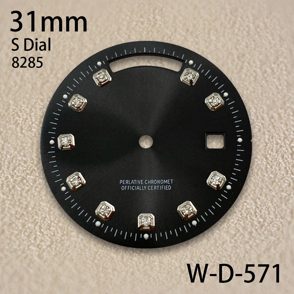 31mm S Logo Dial Day And Date Diamond Sunray Dial Suitable For 8285 Movement High Quality Watch Modification Accessories