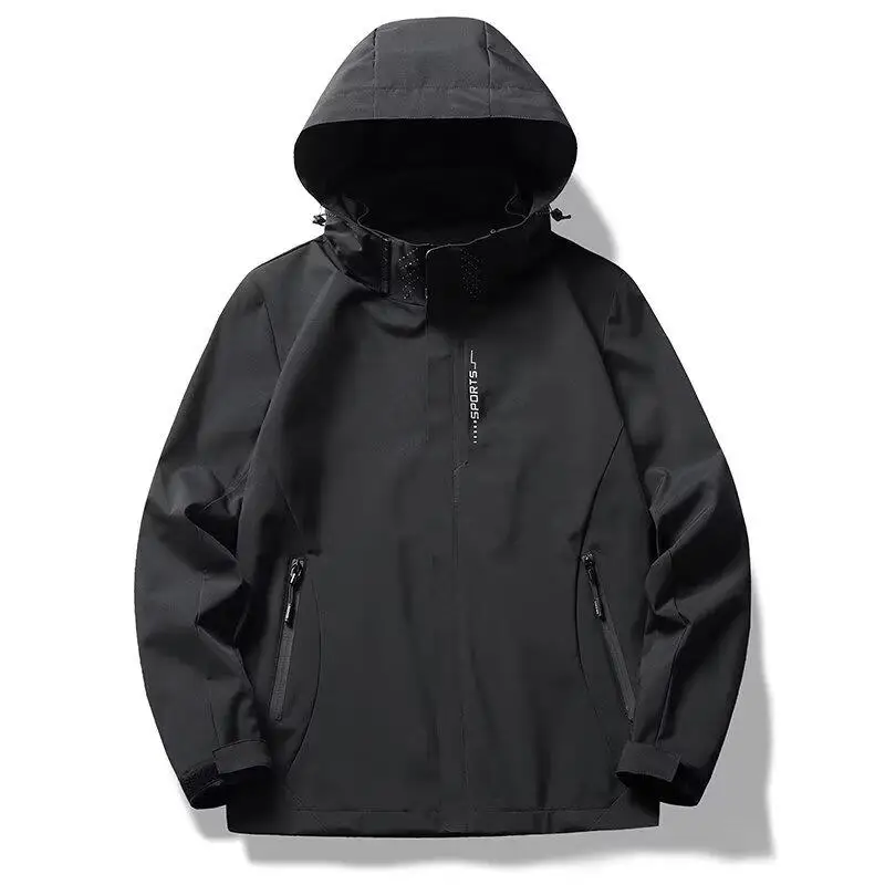 

Men's Outdoor Windproof Waterproof Hiking Jacket Autumn Winter Loose Fit Printed Korean Style Climbing Traveling Coat