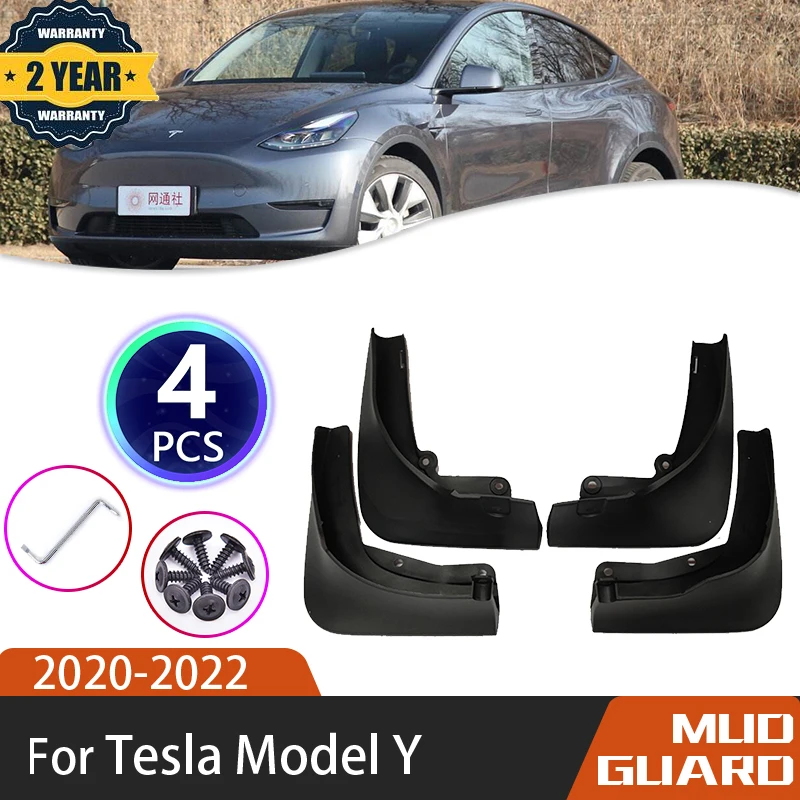 For Tesla Model Y 2020 2021 2022 Front Rear Wheels Splash Mud Mudflap Guards Mudguard Fender Auto Accessories