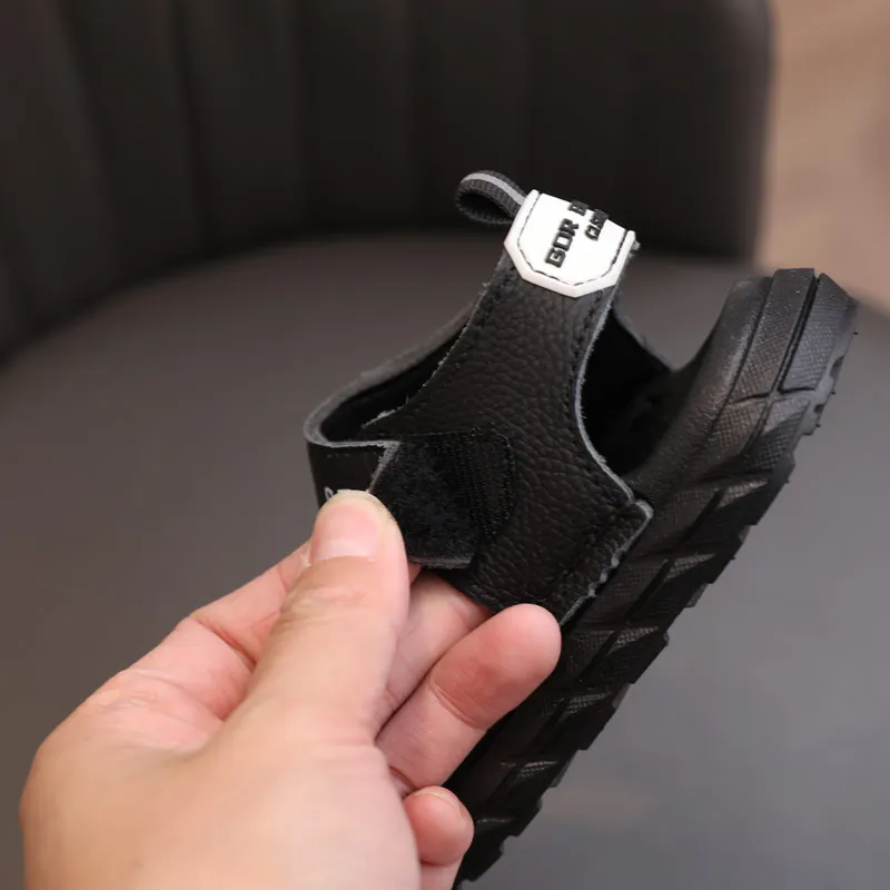 Children Sandals Boys Cowhide Hand Sewn Thread Casual Shoes Girls Soft Sole Non-slip Beach Shoes Size 21-30