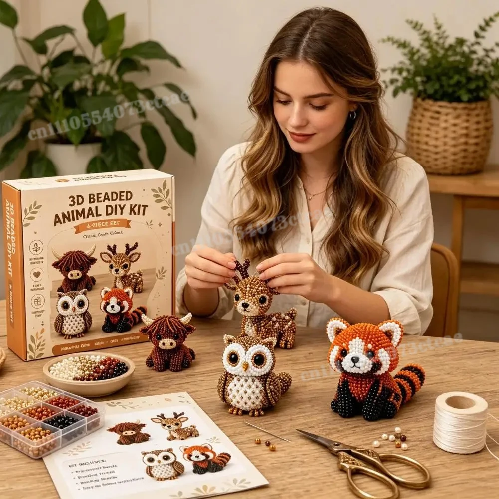 Beaded Bird DIY Craft Kit - Handmade Animal Beading Set for Adults, Creative Home Decor & Art Project, Gift for Craft Lovers